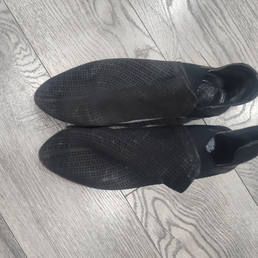 Vince Camuto Black Perforated Ankle Booties